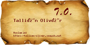 Tallián Olivér névjegykártya