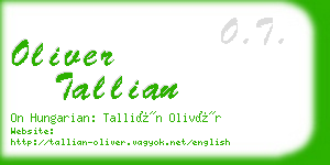 oliver tallian business card